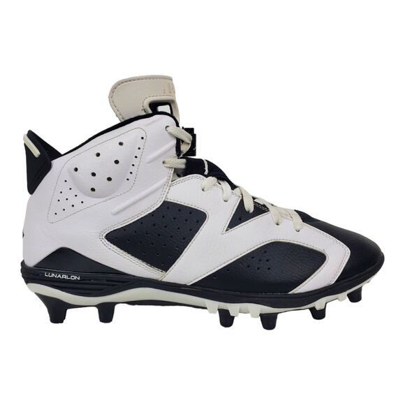 AIR JORDAN 6 VI Retro TD Mens Size 12 OREO Black White Football Cleat 645419-110 main image 4